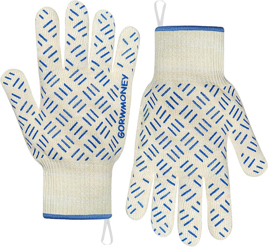 BBQ Gloves - 932F Heat Resistant Silicon Grip, GORWMONEY