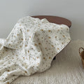 Muslin Kids Blanket 4 Layers Sunflower Pattern - Lightweight Crib