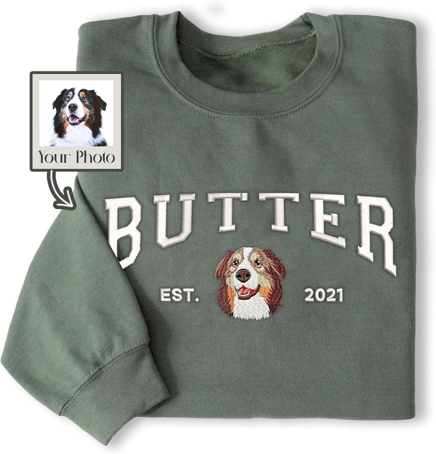 Custom Embroidered Dog Mom Sweatshirt by NAZENTI