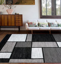 Contemporary Modern Boxes Area Rug 3ft 3in x 5ft 3in - Non Shedding