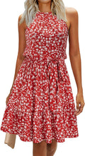 Newshows Casual Beach Dress for Women with Halter Neck Design