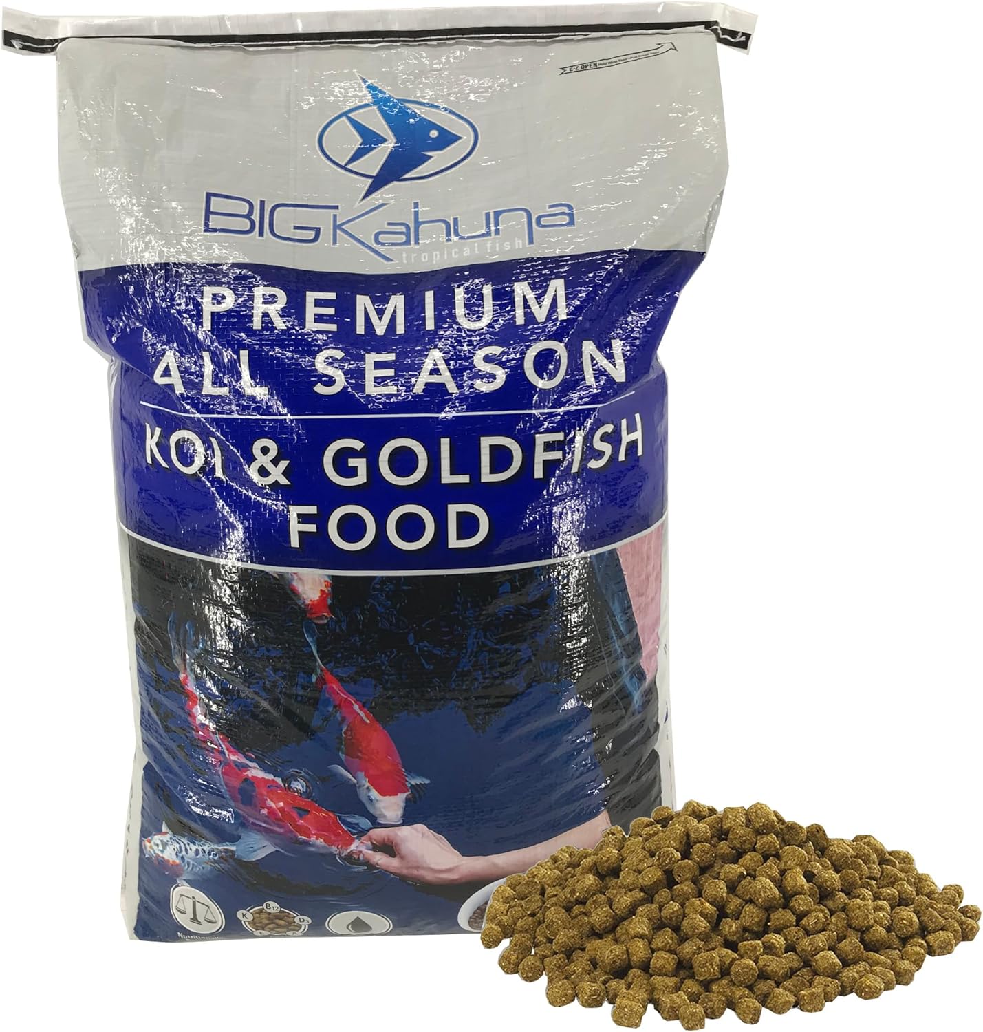Big Kahuna Koi Fish Food Pellets for Healthy Colorful Fish