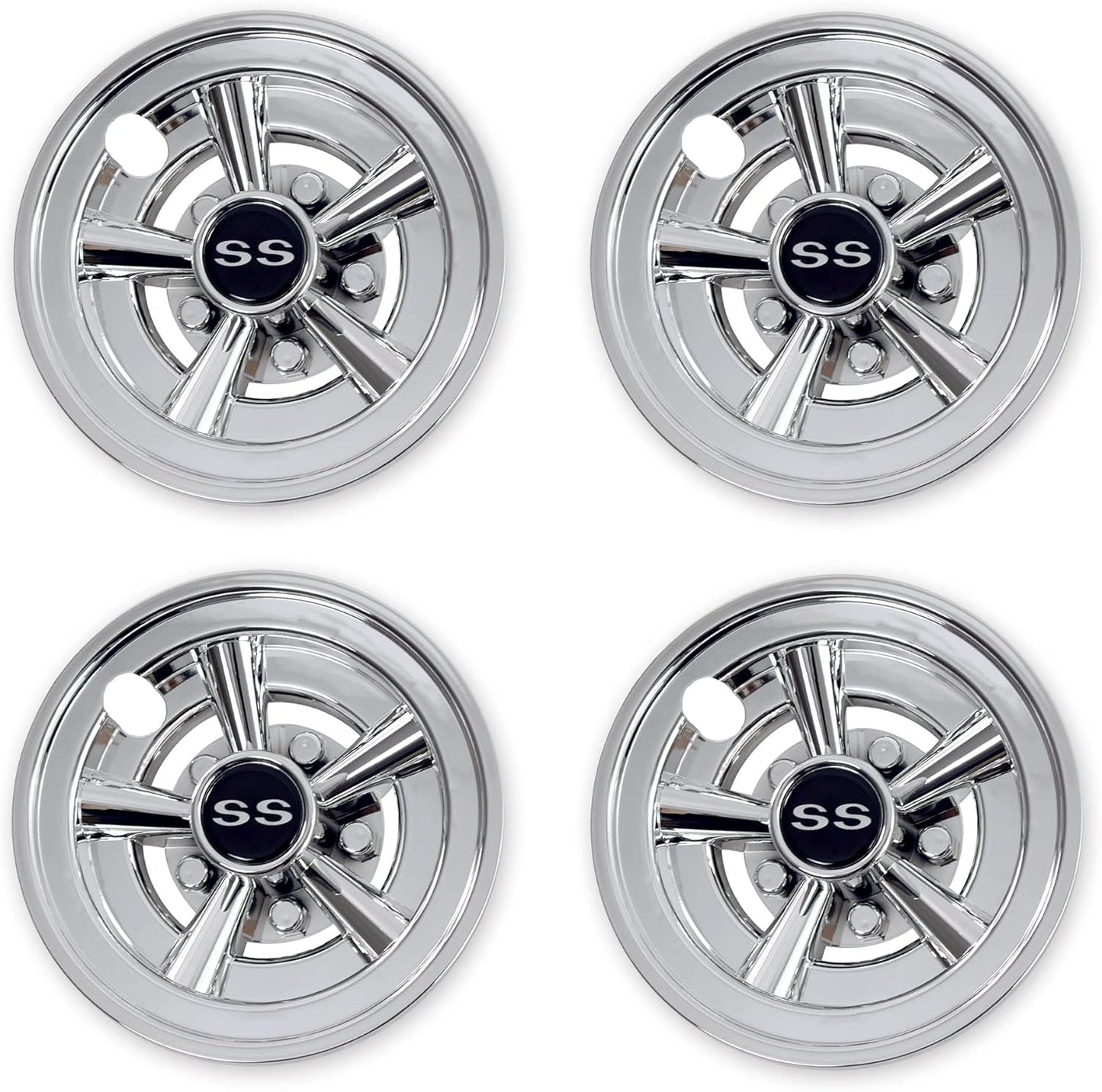 NOKINS Golf Cart SS Wheel Covers Hub Caps for 8 Inch Carts