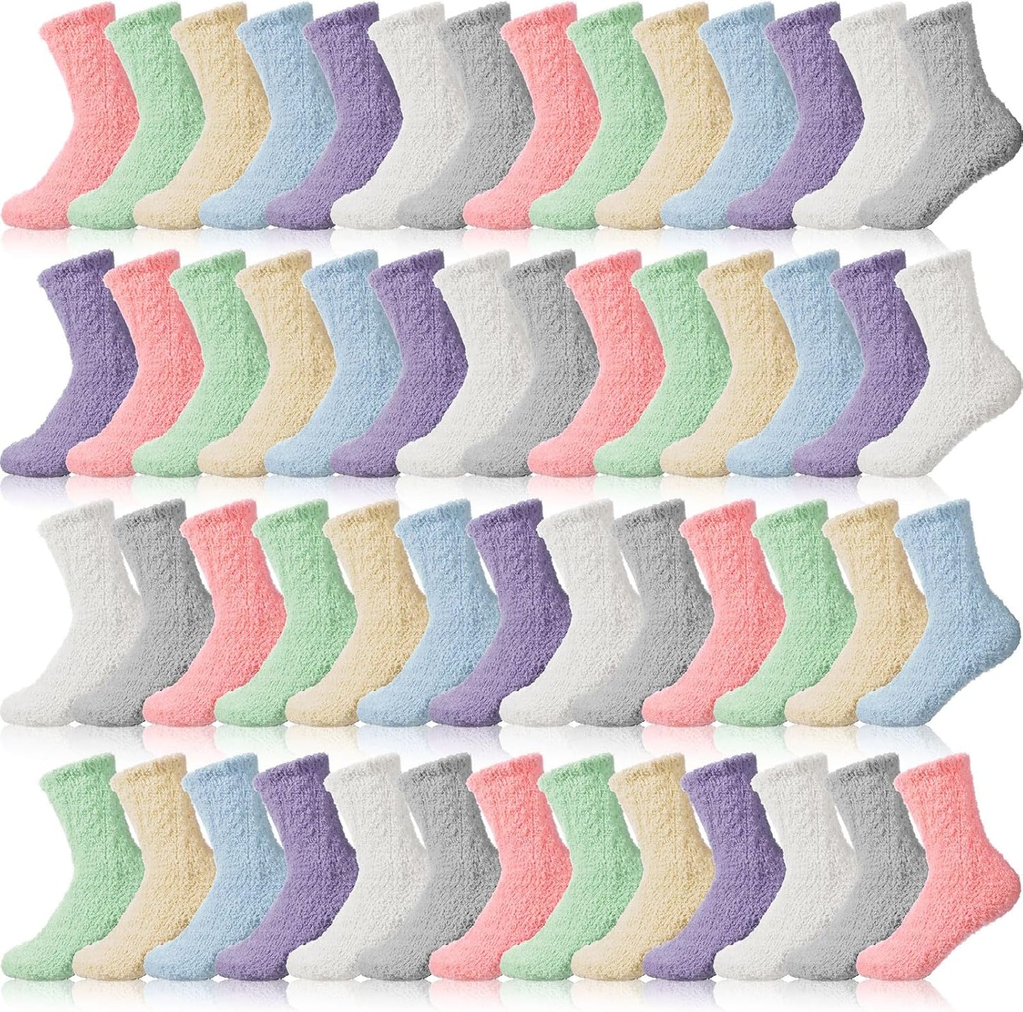 60 Pairs Women Fuzzy Socks Bulk for Winter Warmth and Comfort