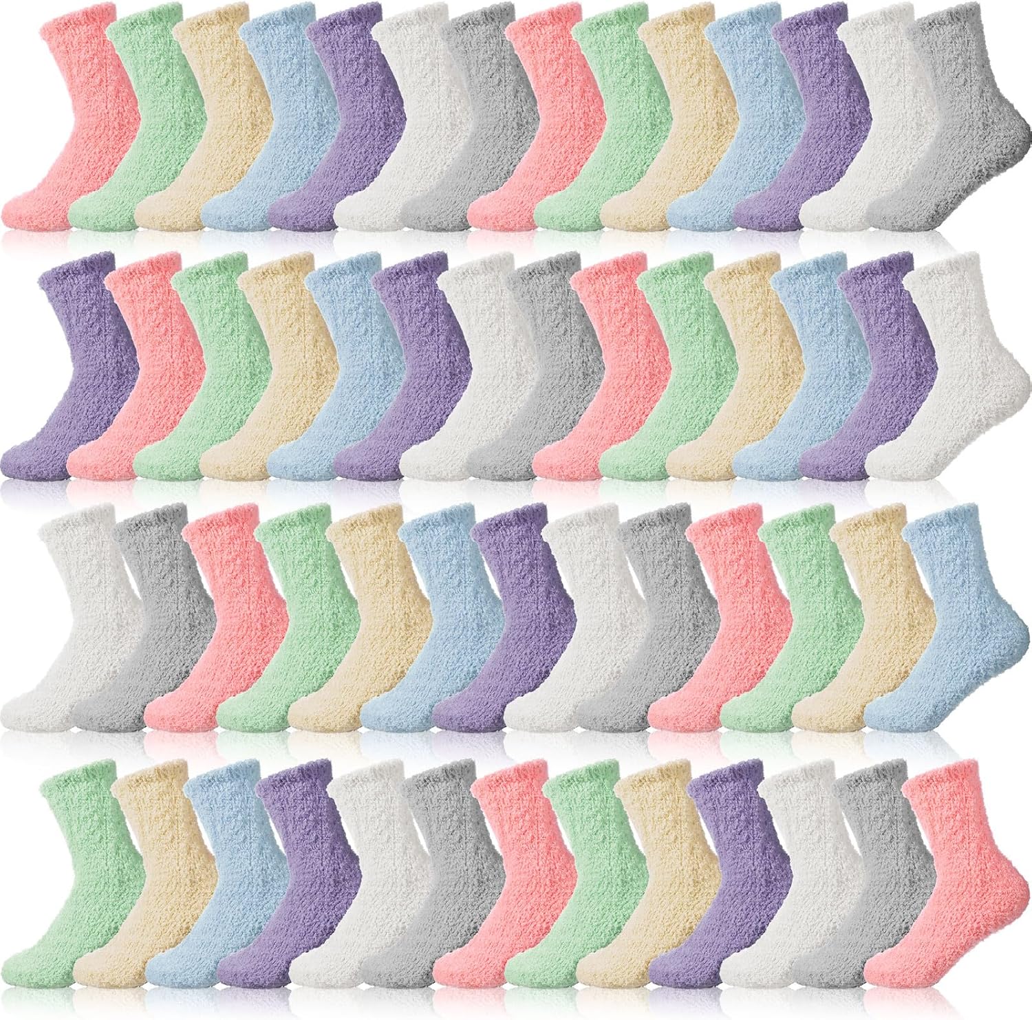 60 Pairs Women Fuzzy Socks Bulk for Winter Warmth and Comfort