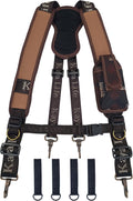 Tactical Tool Belt Suspenders for Men with Detachable Pouch