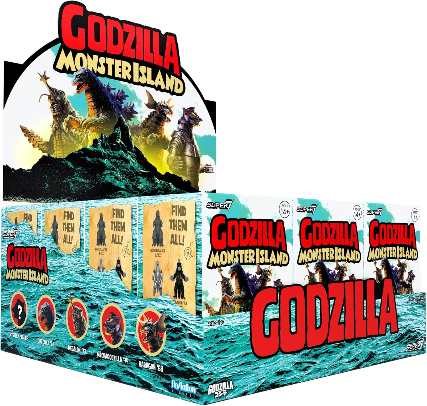 Toho Godzilla Monster Island Blind Box Set of 12 Action Figures