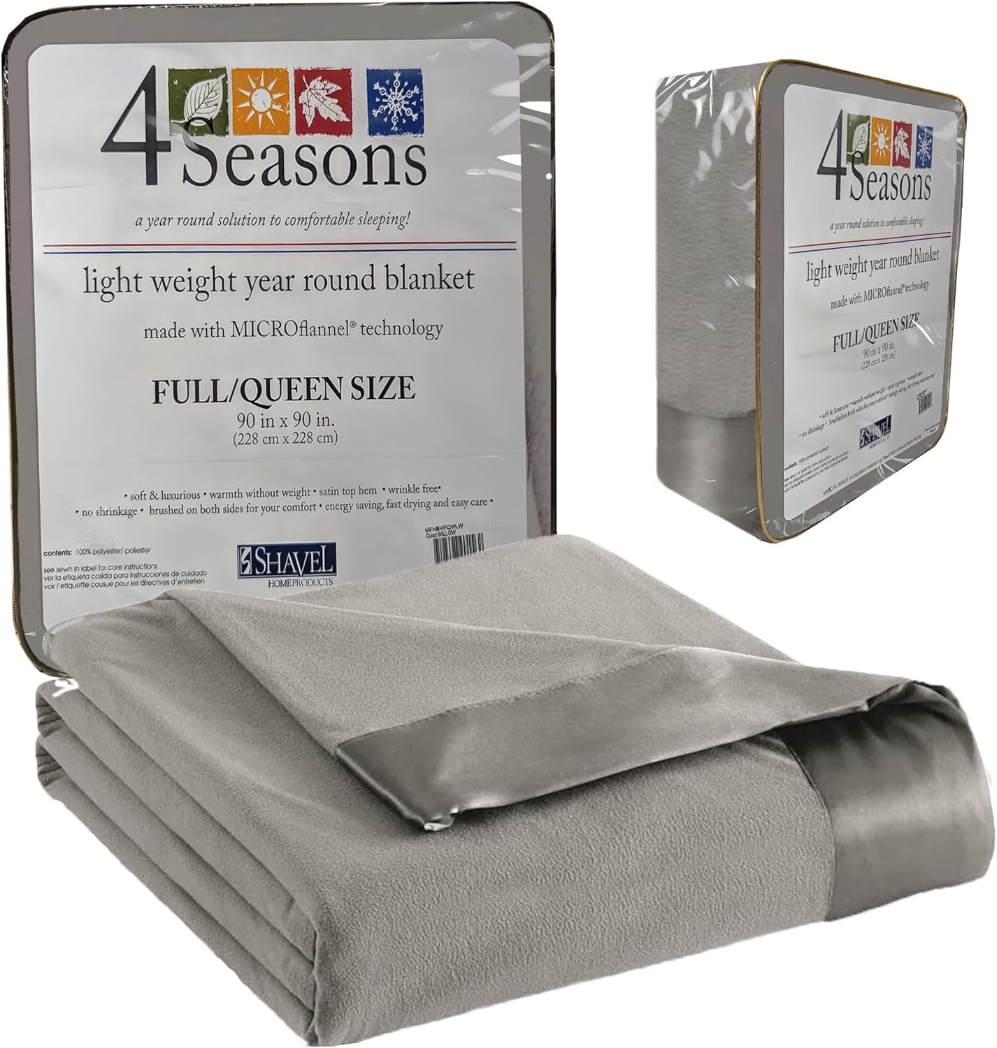Thermee Micro Flannel Full/Queen Size Blanket for Cozy Comfort