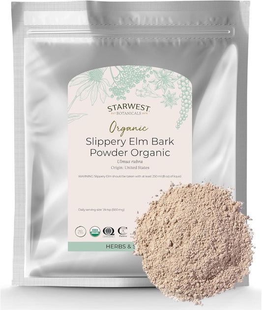 Organic Slippery Elm Bark Powder for Tea & Wellness - 1 lb Bag