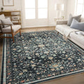 5x7 Area Rug Washable Low-Profile Rug for Living Room - Durable