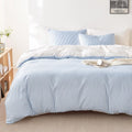 Wake In Cloud Striped Comforter Set King - Lightweight All-Season