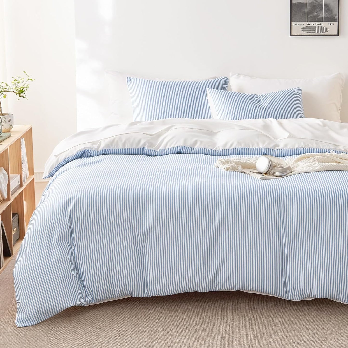 Wake In Cloud Striped Comforter Set for King Size Bedding