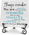 Wooden Sign Gifts Braver Stronger Smarter - Motivational Wood Plaque