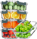 VERONES 5-Pack Airtight Glass Meal Prep Containers - BPA-Free & Oven Safe