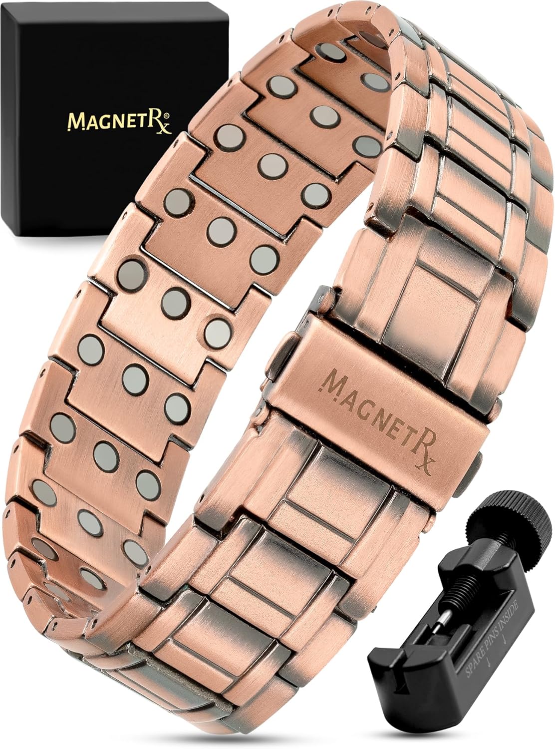 MagnetRX 3X Strength Copper Bracelet for Men with Magnets