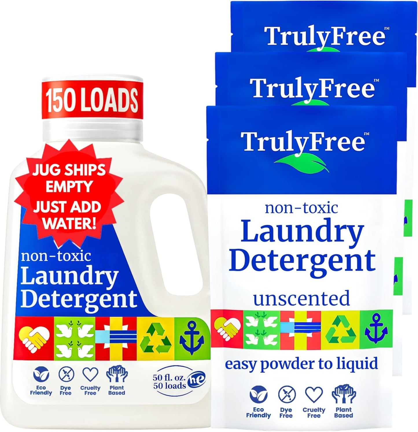 Truly Free Laundry Wash Detergent for Sensitive Skin - Gentle Clean