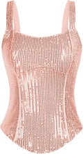 GRACE KARIN Sequin Tank Tops for Women - Sparkle Bustier Corset