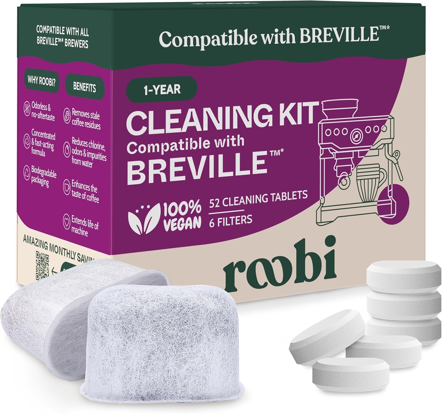 Roobi Espresso Machine Care Kit: 1 Year Supply