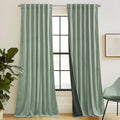 RYB HOME Aqua Velvet Curtains 84 in - Room Darkening Drapes