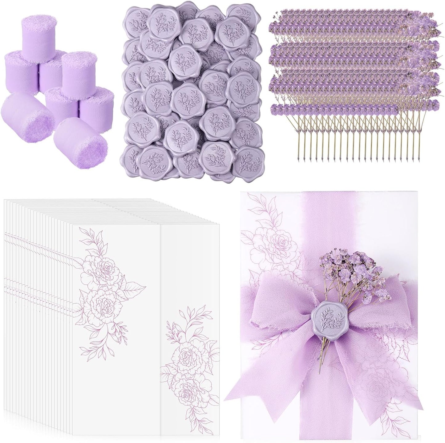 Elegant 50 Sets Wedding Invitations Wraps Set for Special Events
