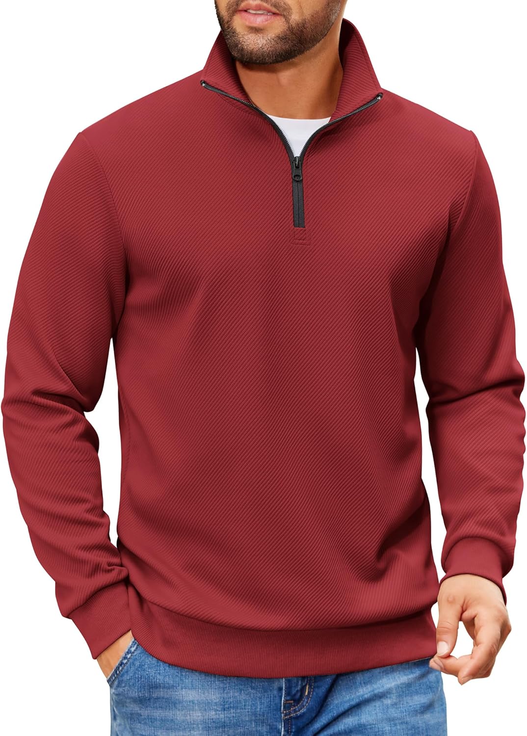 COOFANDY Mens Quarter Zip Pullover Sweatshirt for All Occasions