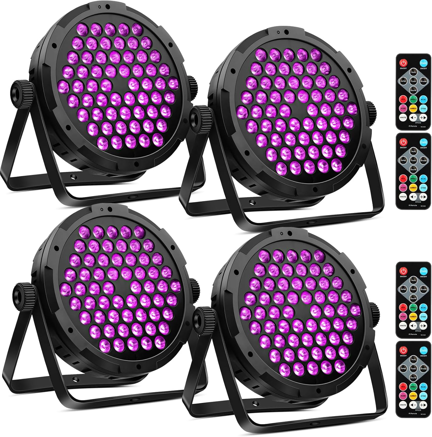 60 LED Par Lights DMX - 90W RGB Stage Lighting for Events