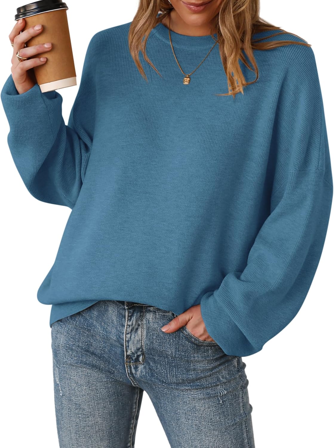 Arach&Cloz Women's Wool Blend Oversized Sweaters for Fall Style