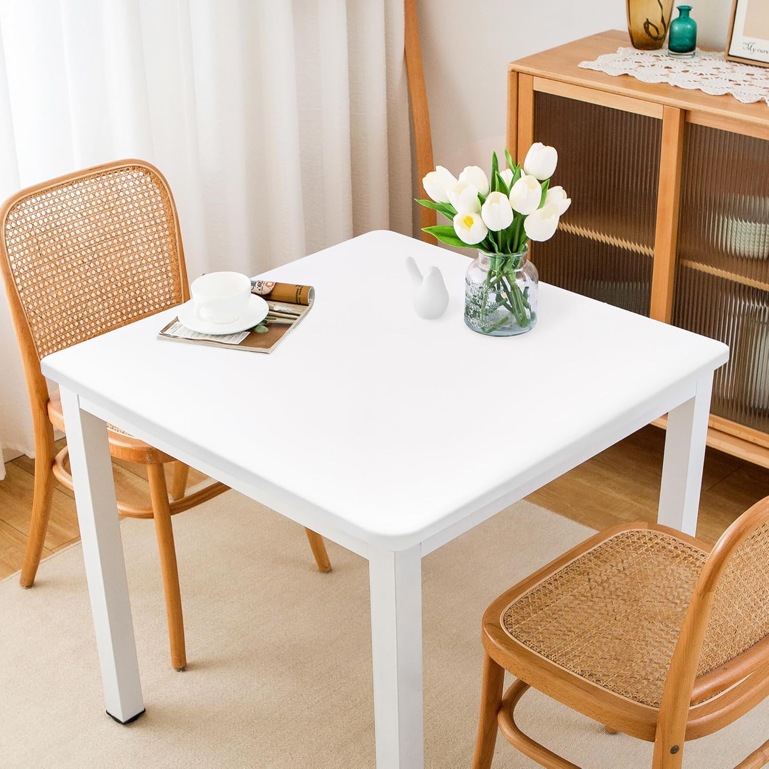 Stretchable Spandex Tablecloth 34x34 Inch for Home Dining