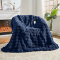 Heated Blanket Electric Throw 50in x 60in - Cozy Faux Rabbit Fur