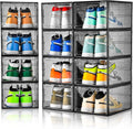 12 Pack Shoe Boxes Stackable with Clear Magnetic Door - Neat Sneaker