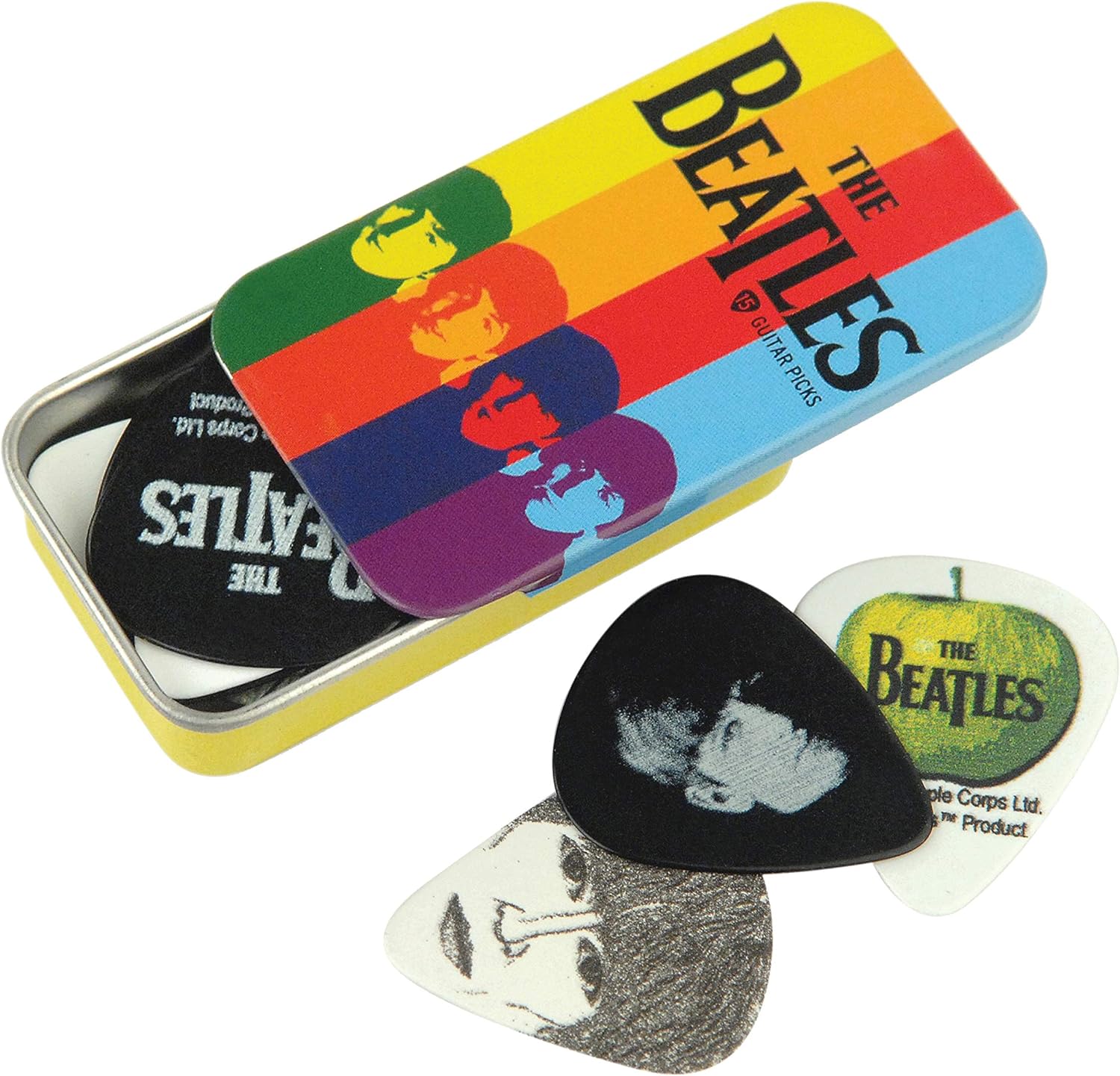 D'Addario Beatles Picks - Iconic Collectibles in Tin - 15 Pack