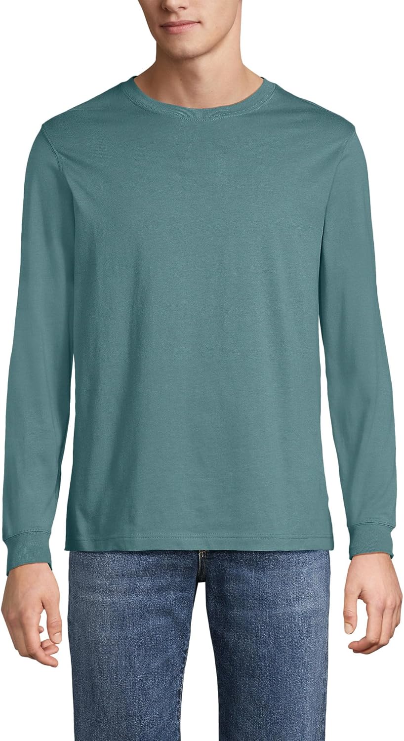 Lands' End Men's Super-T Long Sleeve T-Shirt for Everyday Comfort
