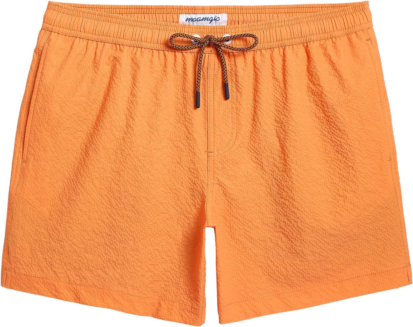 maamgic Men's Swim Trunks Quick Dry Seersucker Beach Shorts