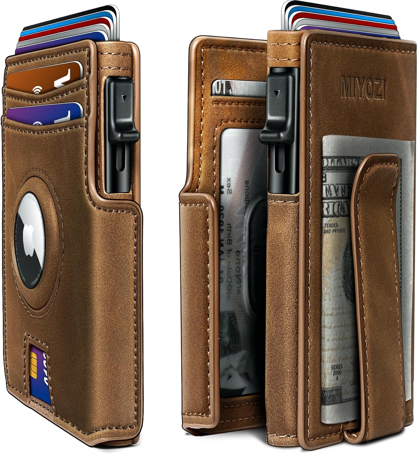 Airtag Wallet for Men with Money Clip and RFID Blocking Design