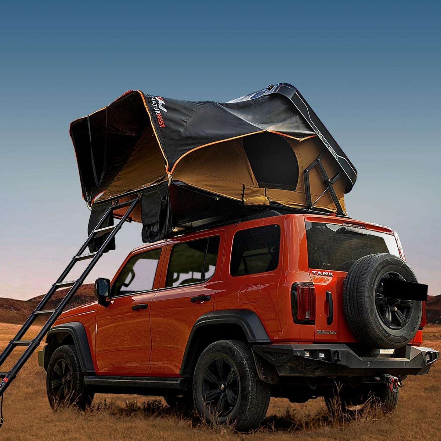 Naturnest Hard Shell Rooftop Tent - Quick Setup, 4 Seasons, 2-3 People