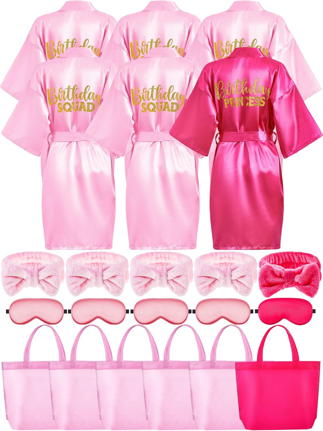 Sintuff Girls' Spa Party Set with Robes, Headbands, and More