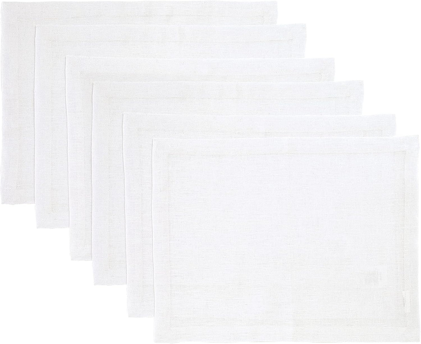 Pure Linen Placemats Set of 6 for Holiday Dining by Solino Home