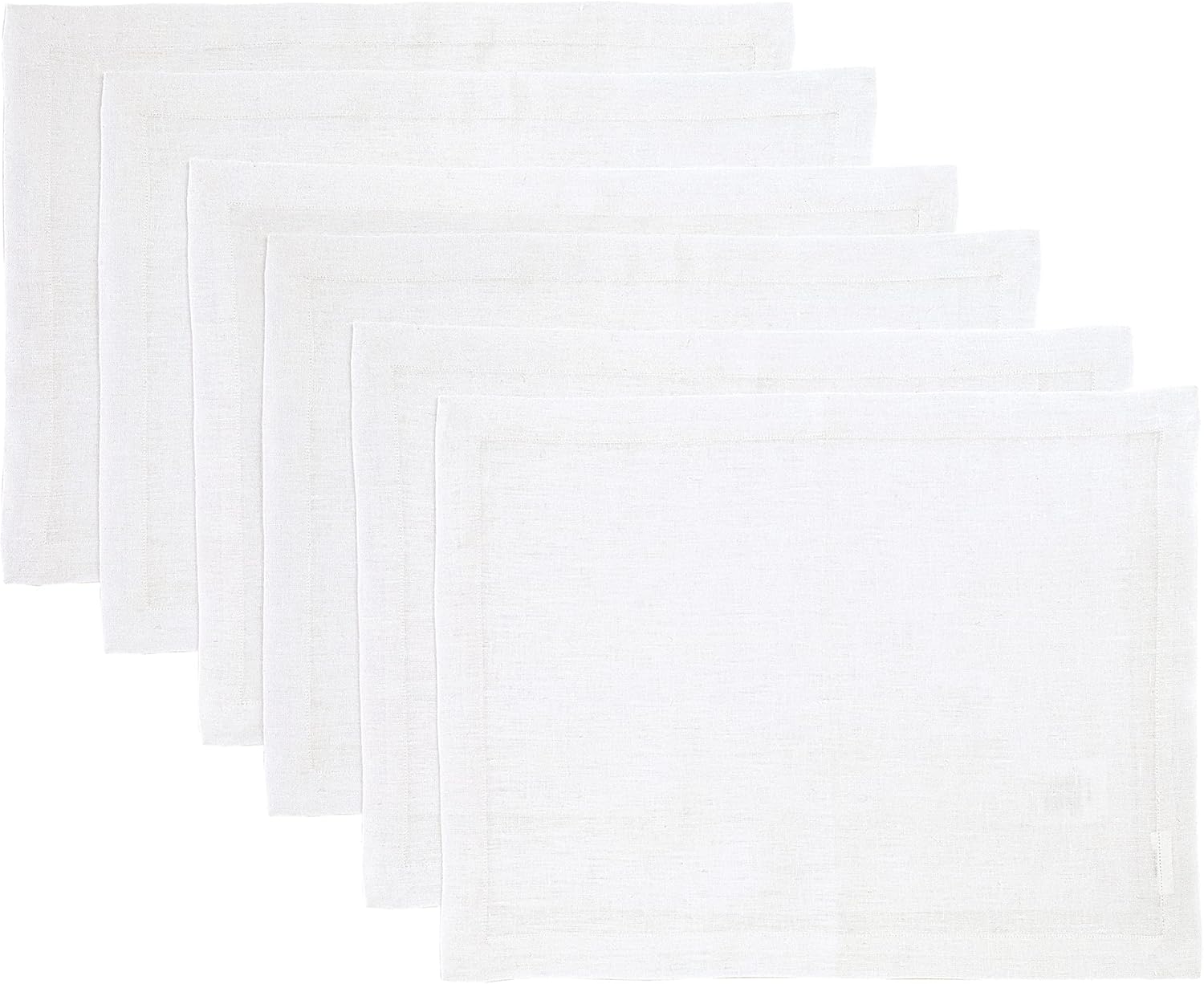 Pure Linen Placemats Set of 6 for Holiday Dining by Solino Home