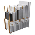 Canvas Storage Rack for 10 to 24 in Canvases - Beech Wood Mobile