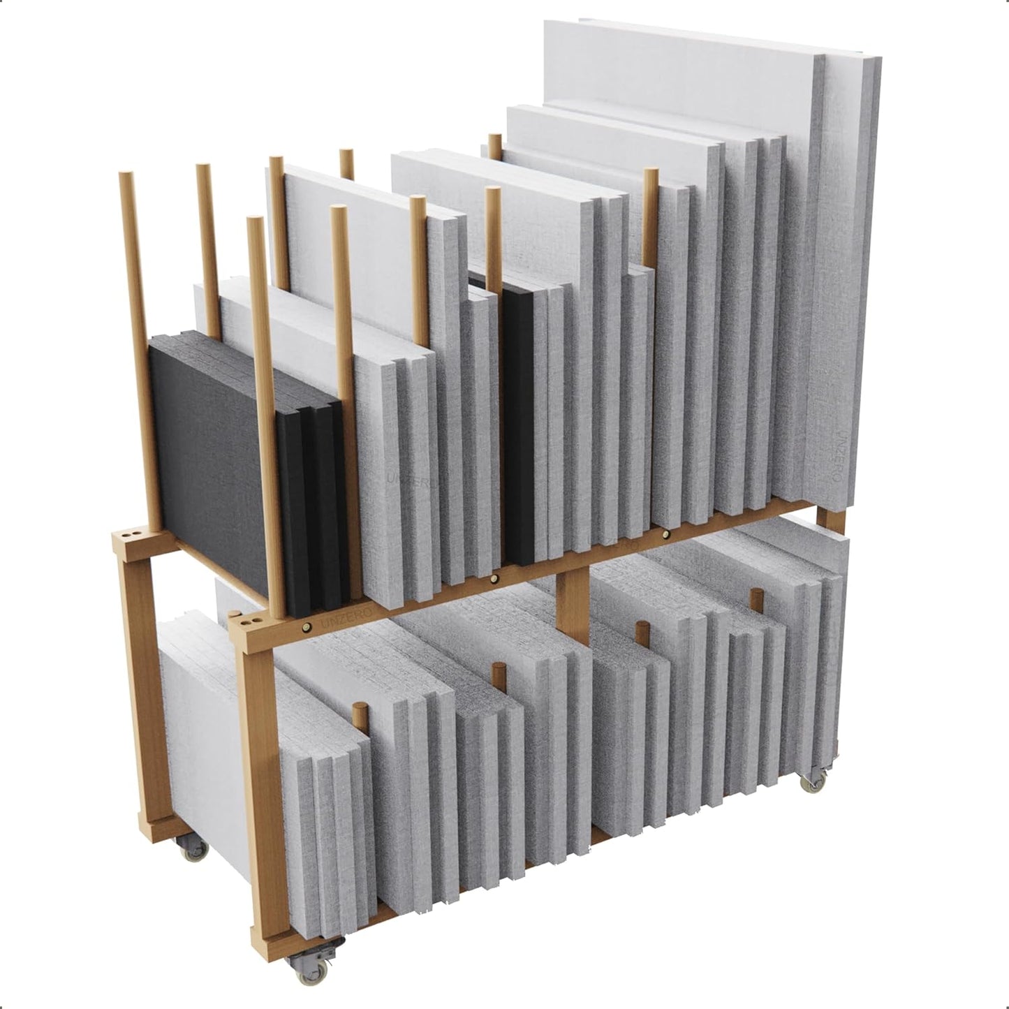 Art Storage Rack with Handle & Caster Wheels for Canvas Boards