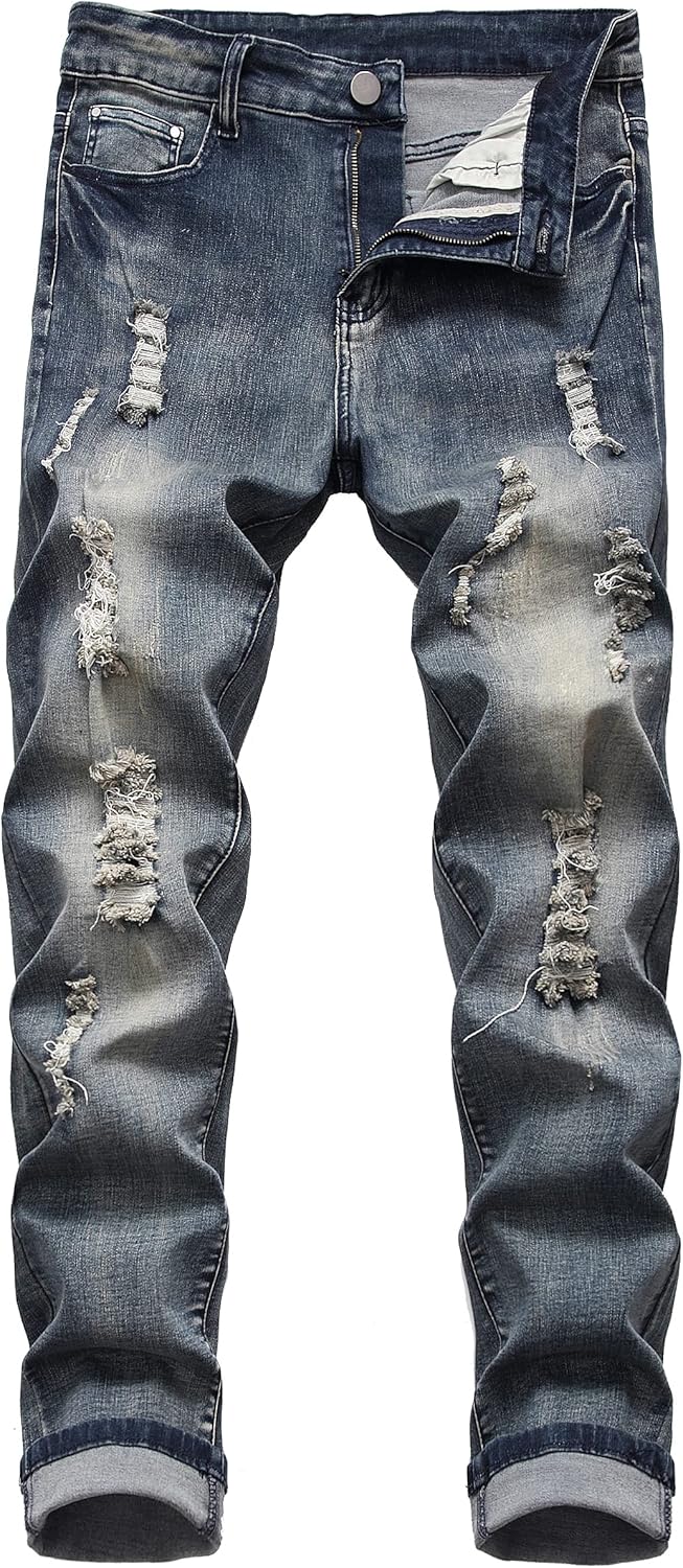 QIMYUM Mens Ripped Jeans for Comfort and Style in Every Fit