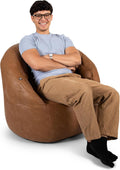 Big Joe Milano Beanbag Chair with Vibe Caramel Montana Leather