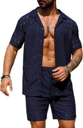 Men's 2 Piece Sheer Floral Lace Beach Set - Lightweight Summer Outfit