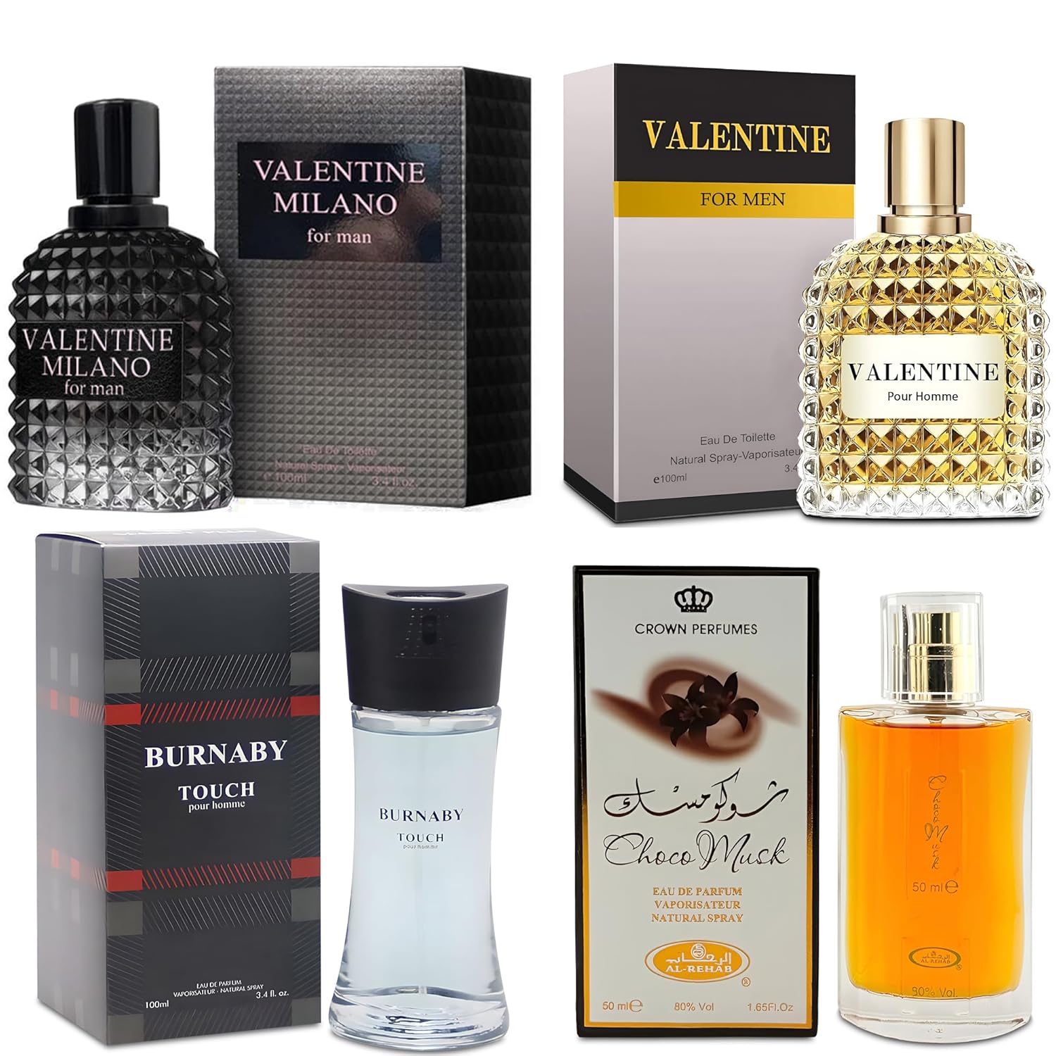 Men's Cologne Gift Set with Luxury Eau de Toilette Quartet