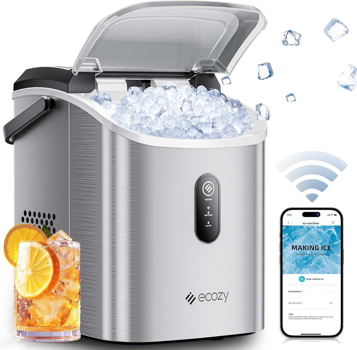 ecozy Voice Control Nugget Ice Maker