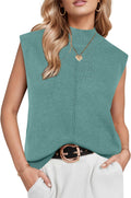 Wool Blend Mock Neck Sweater Vest - Business Casual Staple Arach&Cloz
