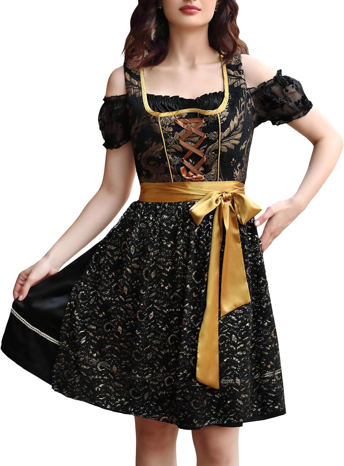 GloryStar Women's German Dirndl Beer Dress for Oktoberfest Fun