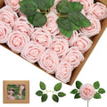Artificial Flowers Blush Roses 100PCS Light Pink - Real Looking Foam