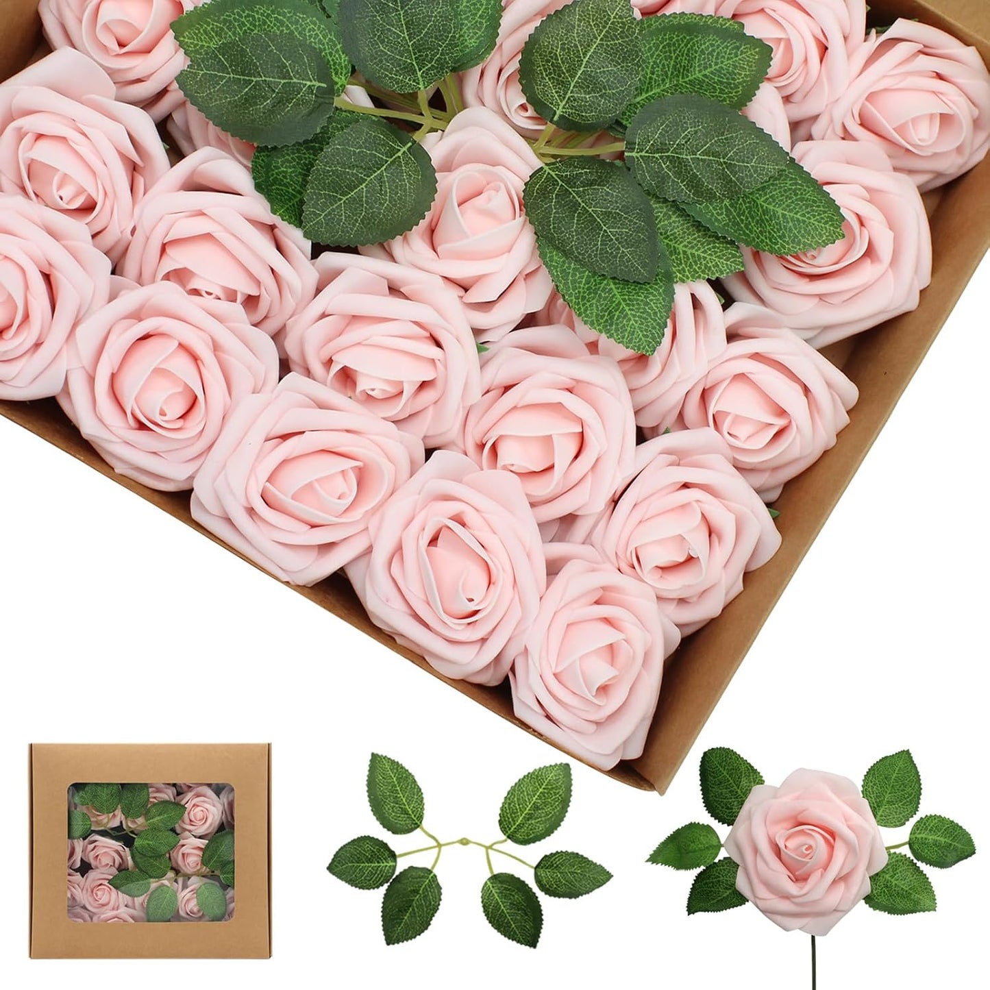 Artificial Flowers Blush Roses 100PCS for DIY Wedding Decor