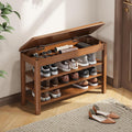 Shoe Rack Bench Rubberwood 3-Tier Storage Bench 550lbs Capacity